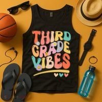 Third Grade Vibes Back To School 3rd Grade Teacher Tank Top thumb 4