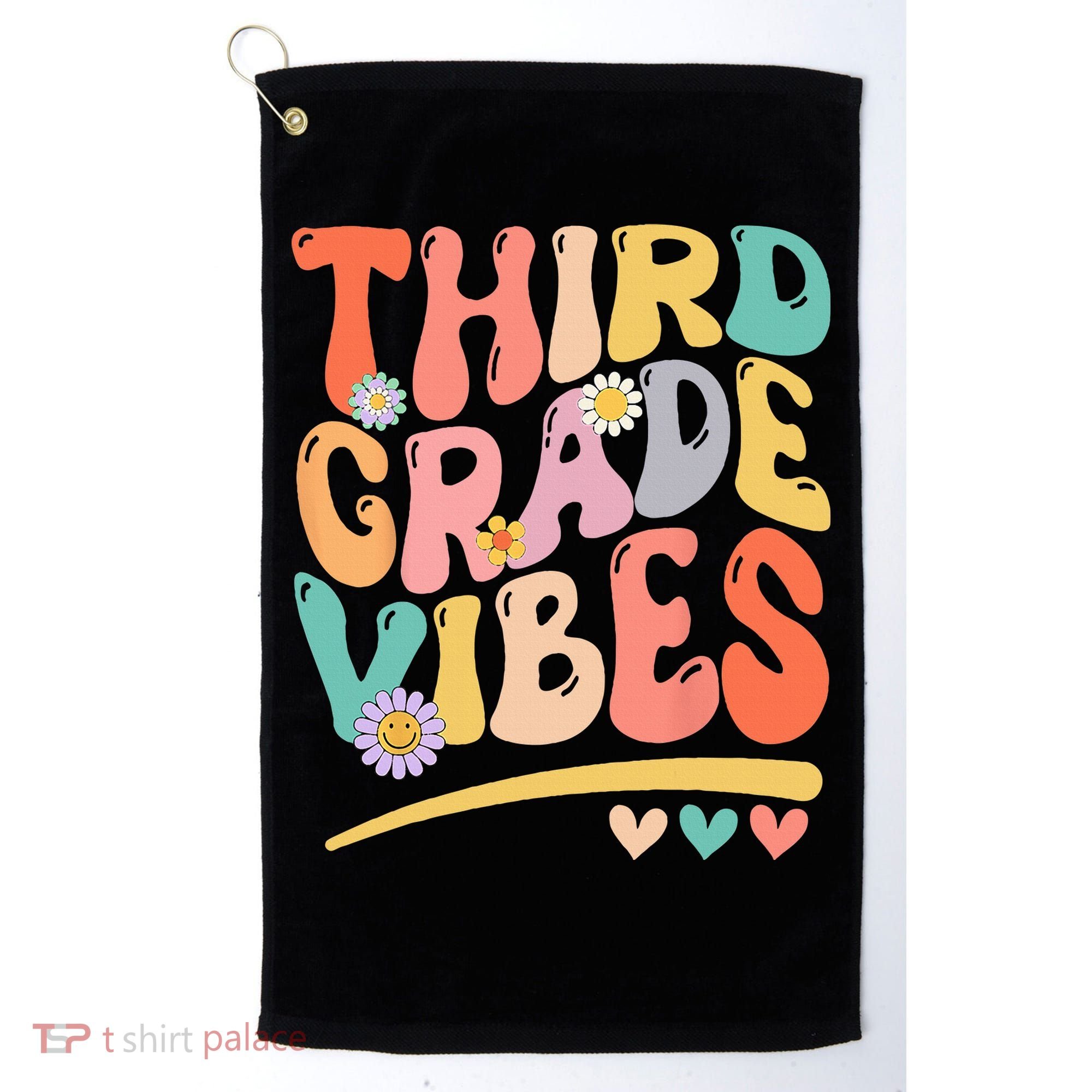 Third Grade Vibes Back To School 3rd Grade Teacher Golf Towel