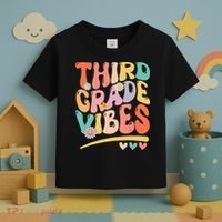 Third Grade Vibes Back To School 3rd Grade Teacher Toddler T-Shirt thumb 3