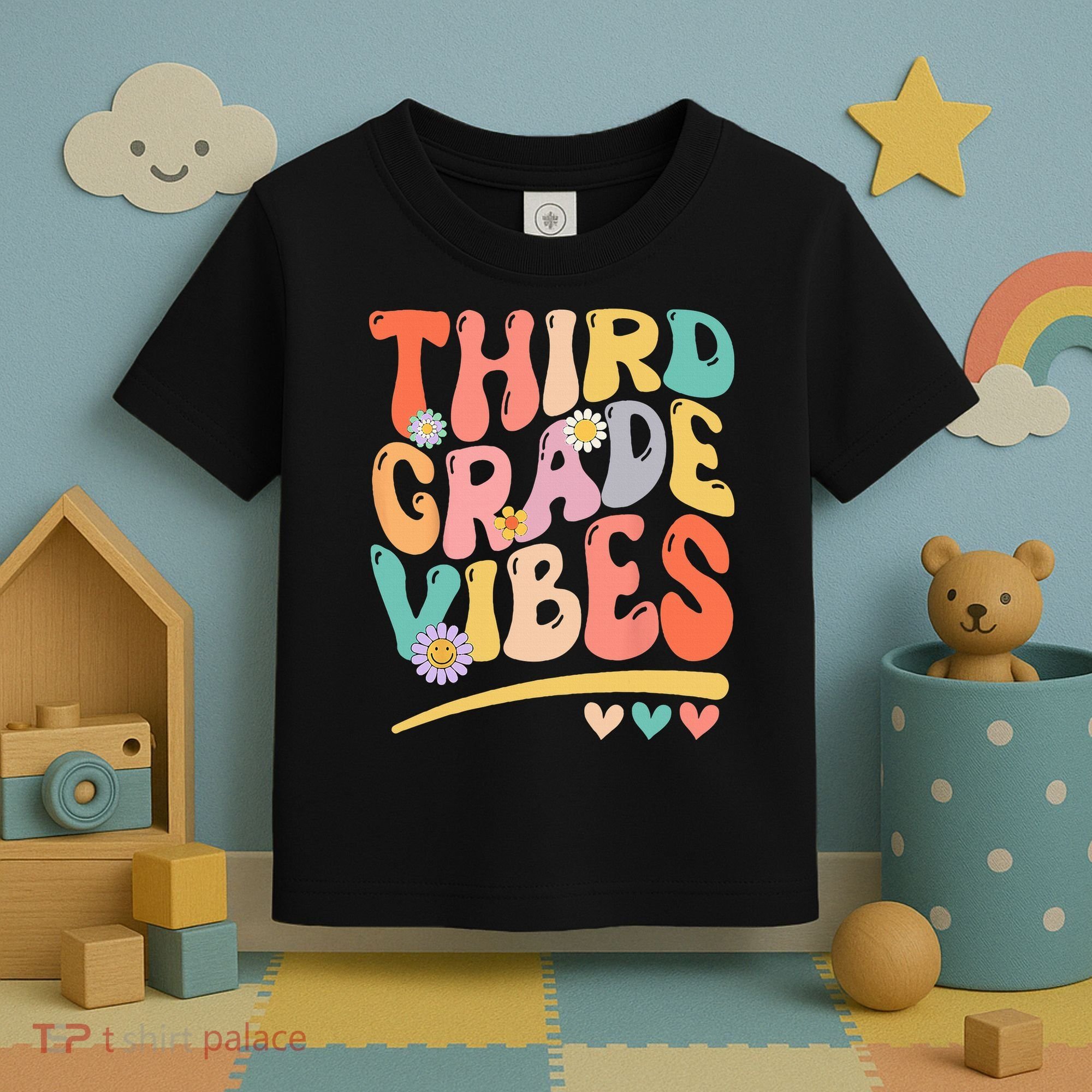 Third Grade Vibes Back To School 3rd Grade Teacher Toddler T-Shirt