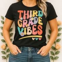 Third Grade Vibes Back To School 3rd Grade Teacher Women's T-Shirt thumb 2