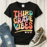 Third Grade Vibes Back To School 3rd Grade Teacher Women's T-Shirt thumb 3