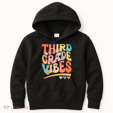 Third Grade Vibes Back To School 3rd Grade Teacher Kids Hoodie