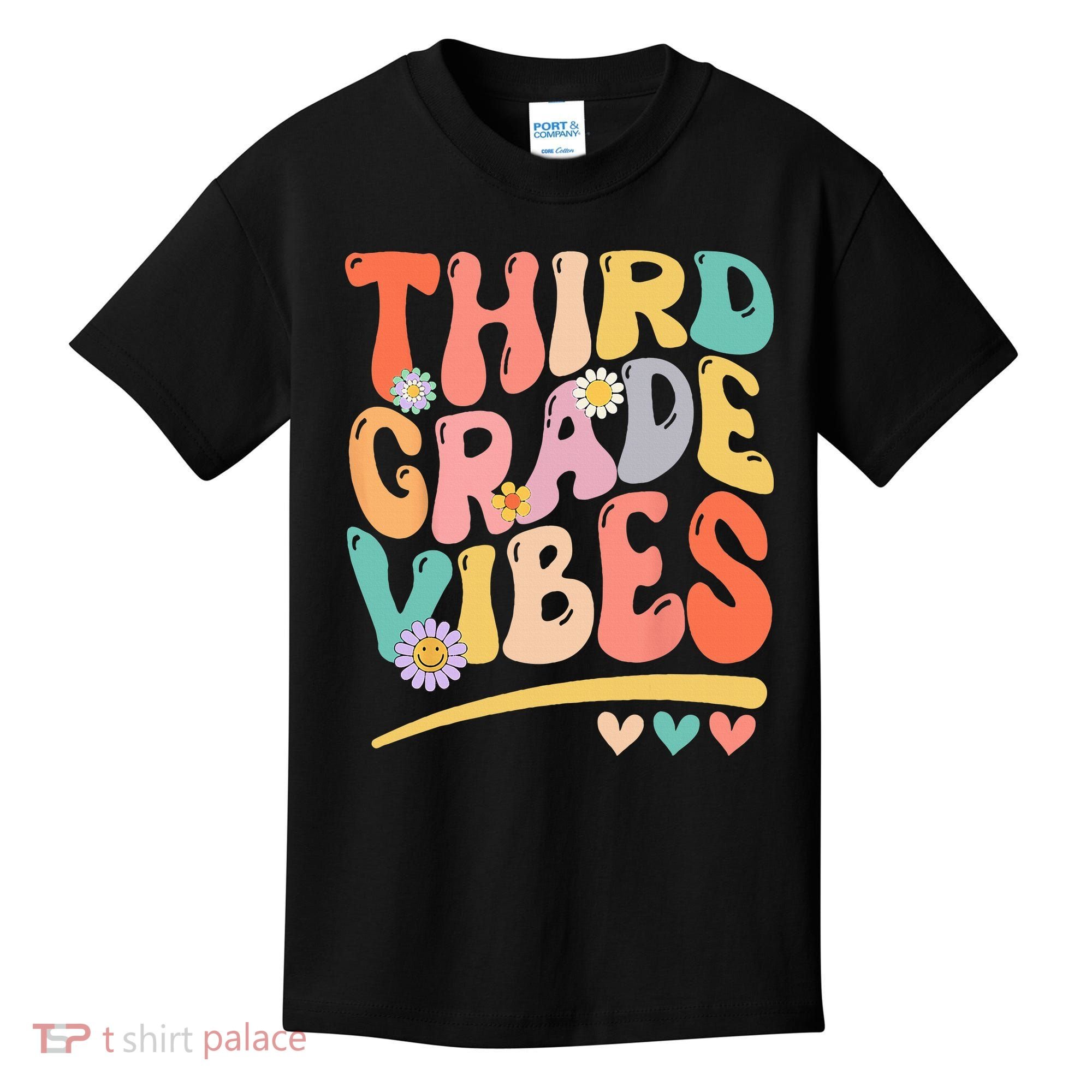 Third Grade Vibes Back To School 3rd Grade Teacher Kids T-Shirt