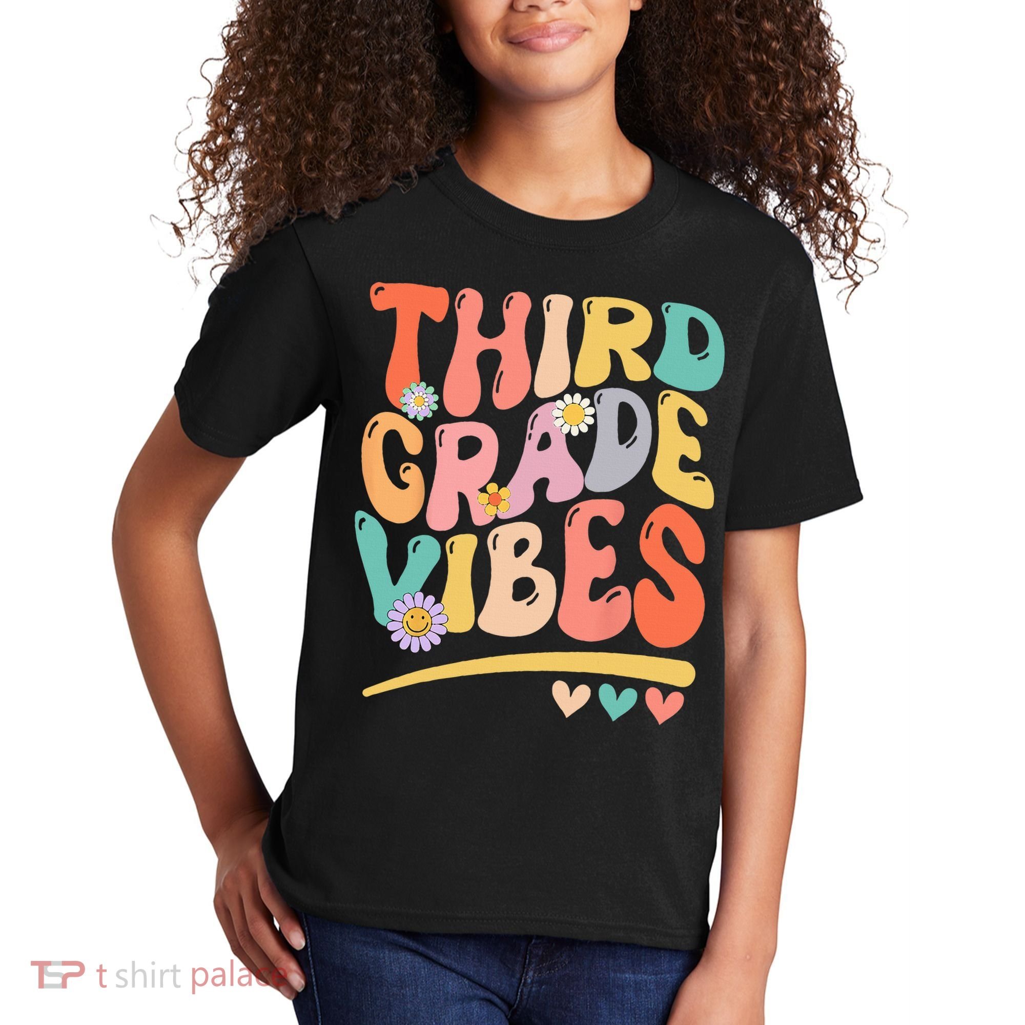 Third Grade Vibes Back To School 3rd Grade Teacher Kids T-Shirt