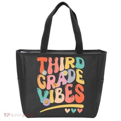Third Grade Vibes Back To School 3rd Grade Teacher Tote Bag