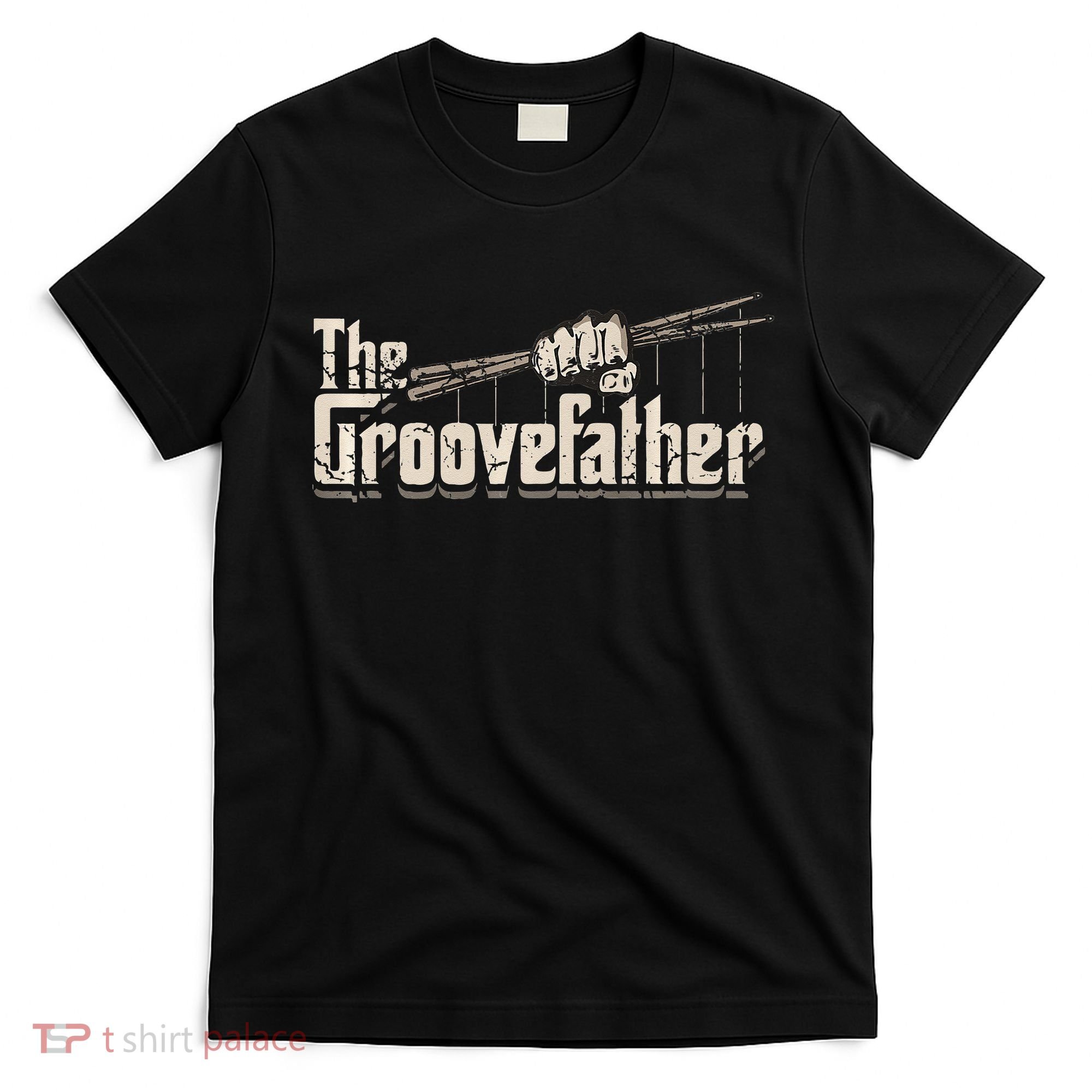 The Groovefather Vintage Drums Drumming Gifts Band Drummer T-Shirt