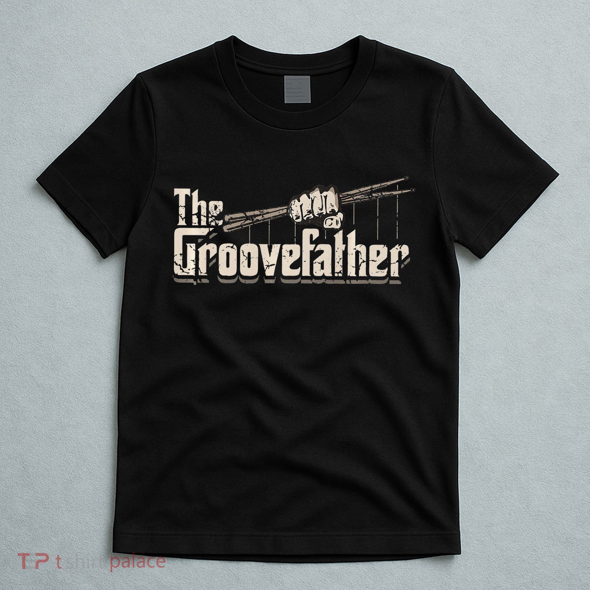 The Groovefather Vintage Drums Drumming Gifts Band Drummer T-Shirt