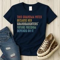 This Grandma Votes Because Her Granddaughters Future Freedom Women's T-Shirt thumb 3