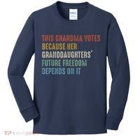 This Grandma Votes Because Her Granddaughters Future Freedom Kids Long Sleeve Shirt thumb 0