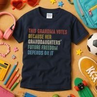 This Grandma Votes Because Her Granddaughters Future Freedom Kids T-Shirt thumb 3