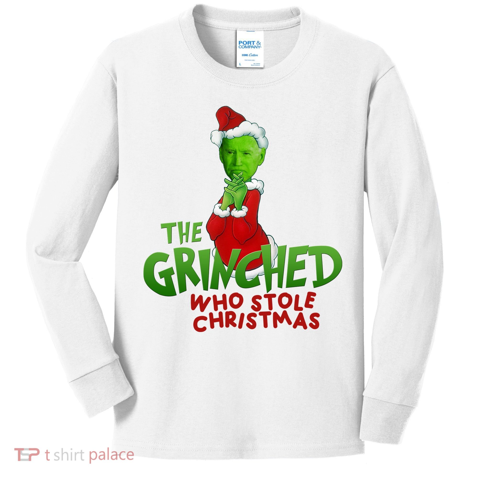 The Grinched Who Stole Christmas Funny Joe Biden Kids Long Sleeve Shirt