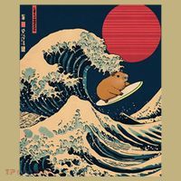 The Great Wave Off Kanagawa Capybara Surfing Japanese Otaku Sweatshirt thumb 2