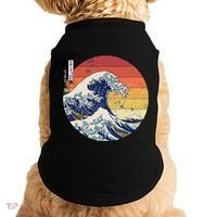 The Great Wave Kanagawa Hokusai Japanese Retro Doggie Tank thumb 0