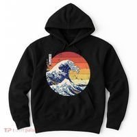 The Great Wave Kanagawa Hokusai Japanese Retro Hoodie thumb 0