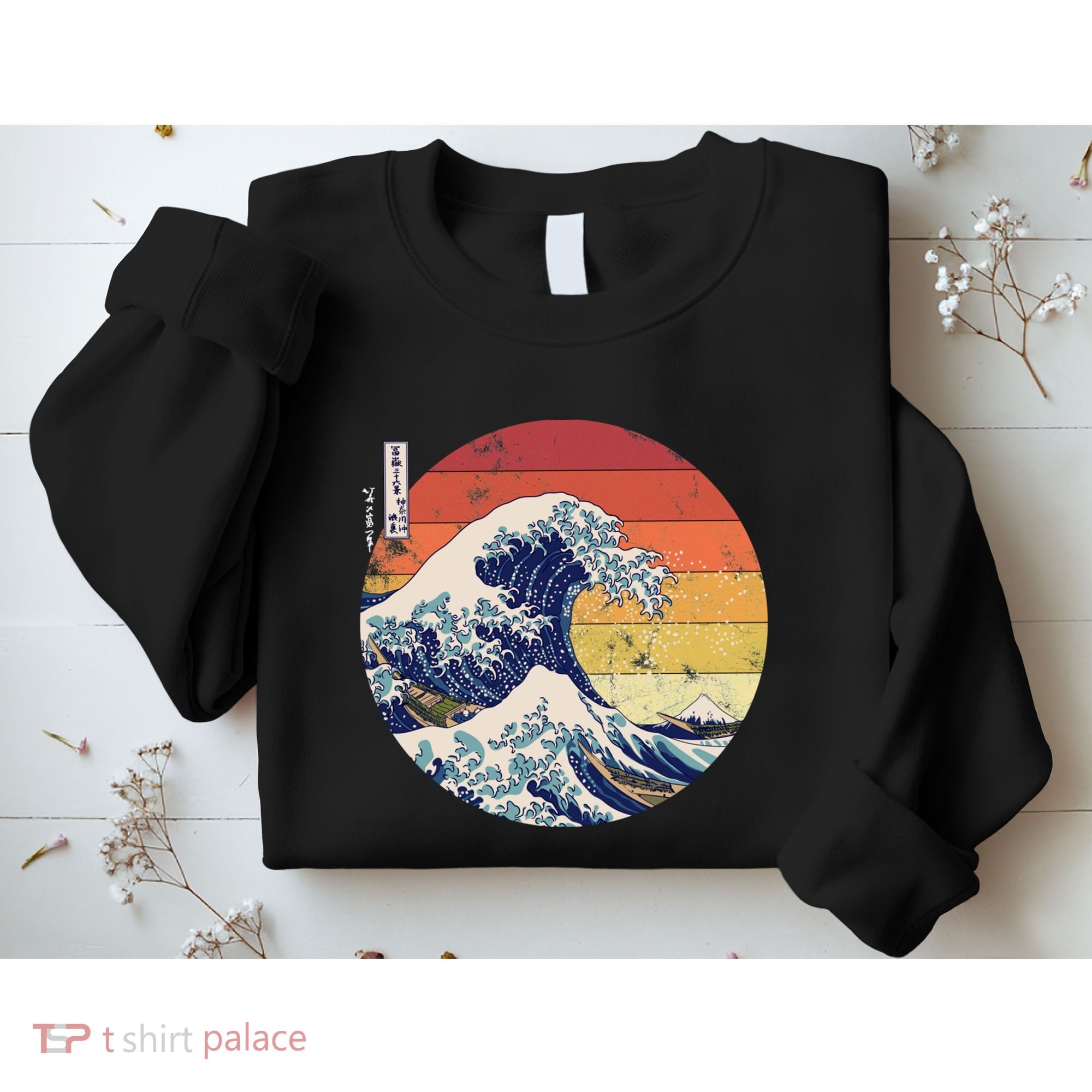 The Great Wave Kanagawa Hokusai Japanese Retro Sweatshirt