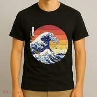 The Great Wave Kanagawa Hokusai Japanese Retro T-Shirt thumb 3