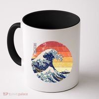 The Great Wave Kanagawa Hokusai Japanese Retro Coffee Mug thumb 0