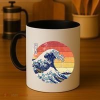 The Great Wave Kanagawa Hokusai Japanese Retro Coffee Mug thumb 4