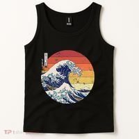 The Great Wave Kanagawa Hokusai Japanese Retro Tank Top thumb 2