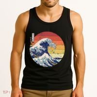 The Great Wave Kanagawa Hokusai Japanese Retro Tank Top thumb 3