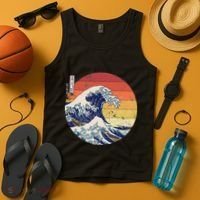 The Great Wave Kanagawa Hokusai Japanese Retro Tank Top thumb 4