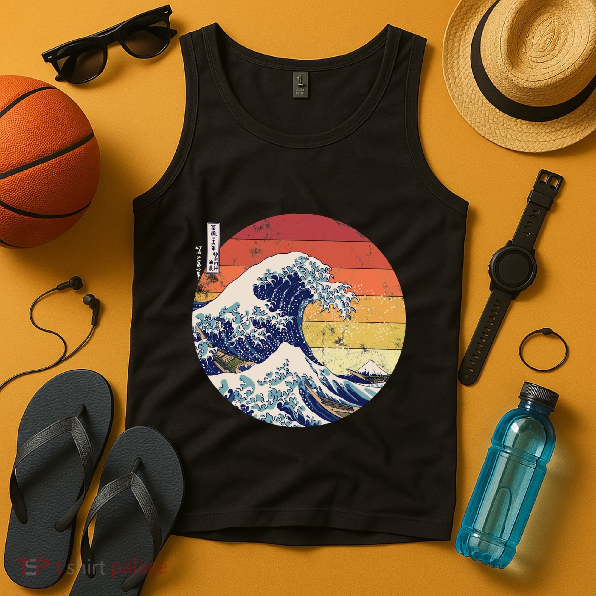 The Great Wave Kanagawa Hokusai Japanese Retro Tank Top