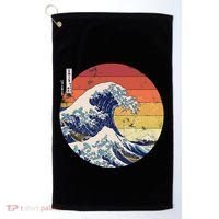 The Great Wave Kanagawa Hokusai Japanese Retro Golf Towel thumb 0