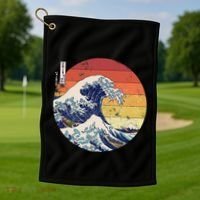 The Great Wave Kanagawa Hokusai Japanese Retro Golf Towel thumb 1