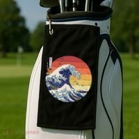 The Great Wave Kanagawa Hokusai Japanese Retro Golf Towel thumb 2