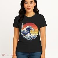 The Great Wave Kanagawa Hokusai Japanese Retro Women's T-Shirt thumb 4