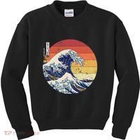 The Great Wave Kanagawa Hokusai Japanese Retro Kids Sweatshirt thumb 0