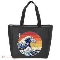 The Great Wave Kanagawa Hokusai Japanese Retro Tote Bag thumb 0