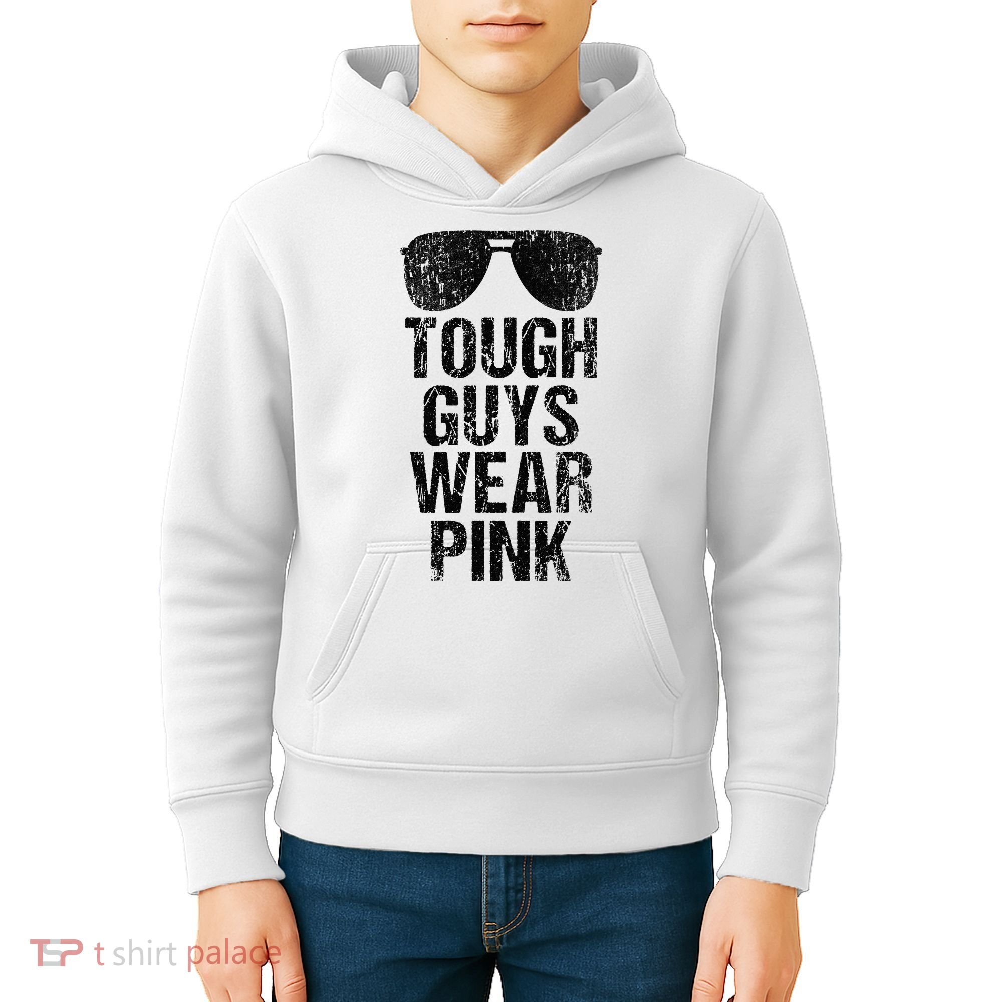 Tough Guys Wear Pink Kids Hoodie