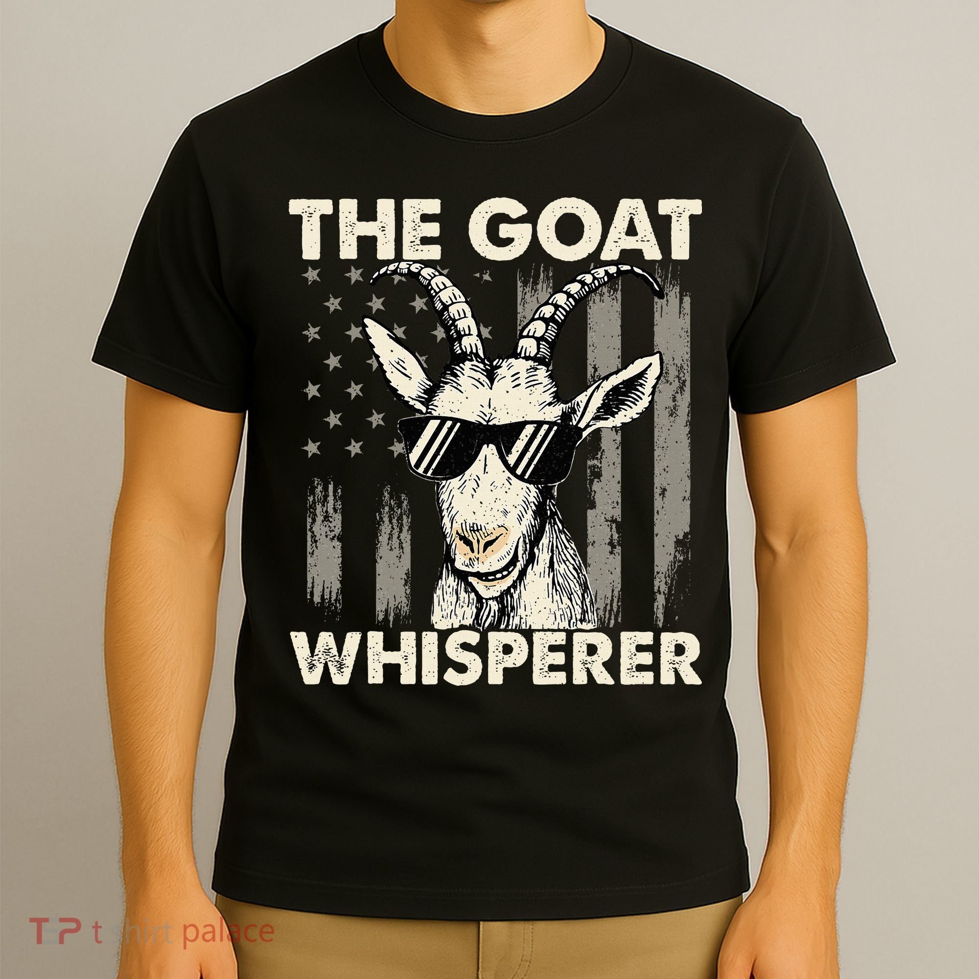 The Goat Whisperer USA American Flag Farm T-Shirt