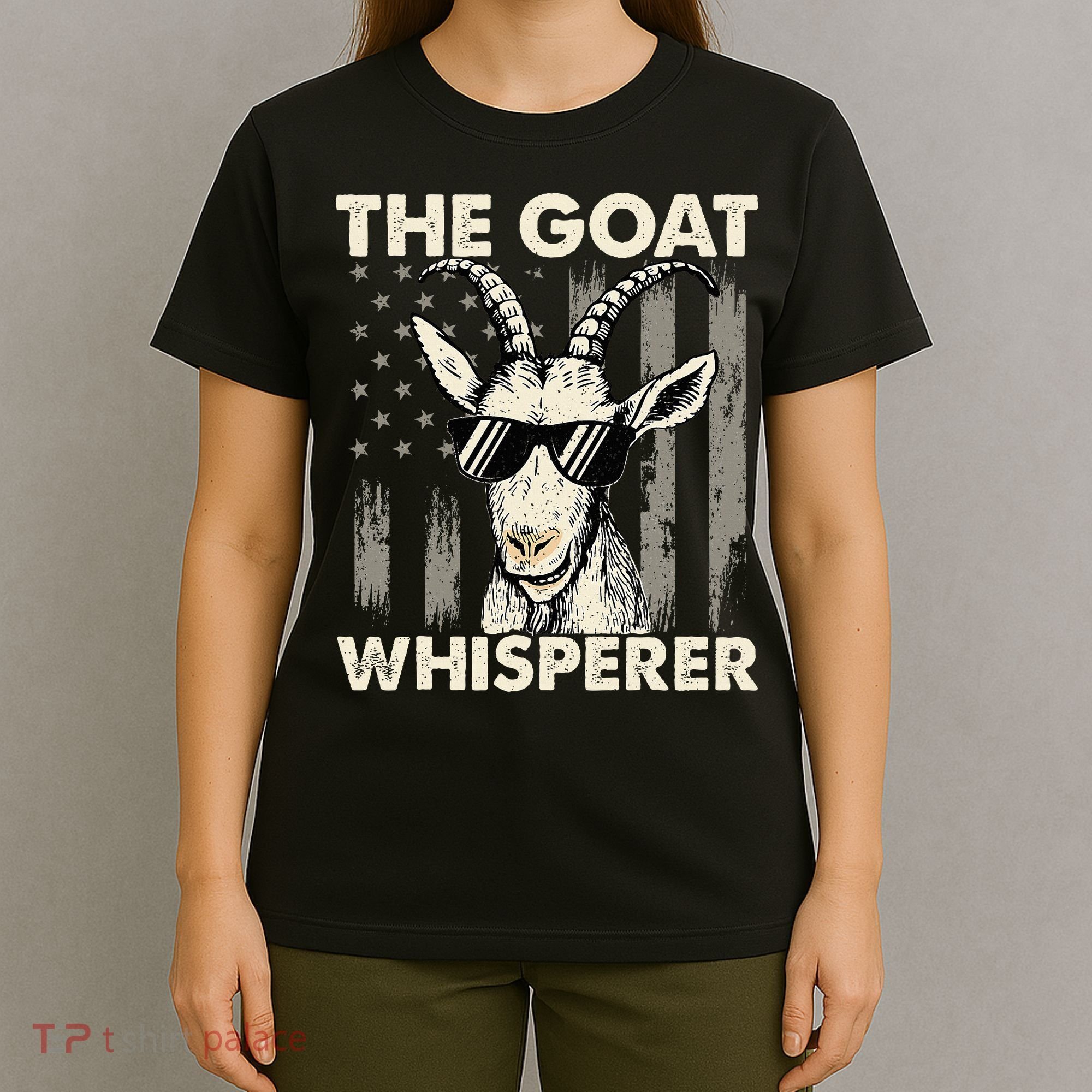 The Goat Whisperer USA American Flag Farm T-Shirt
