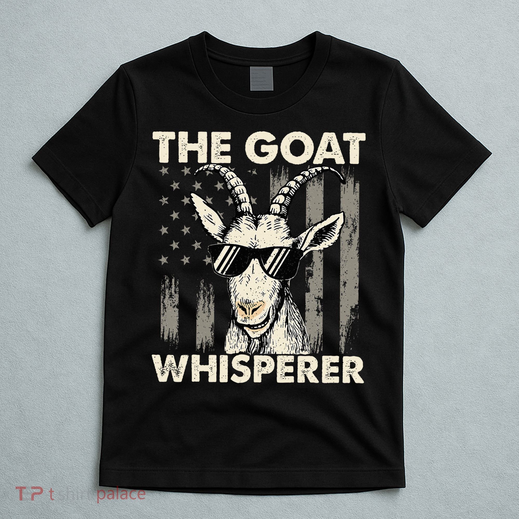 The Goat Whisperer USA American Flag Farm T-Shirt