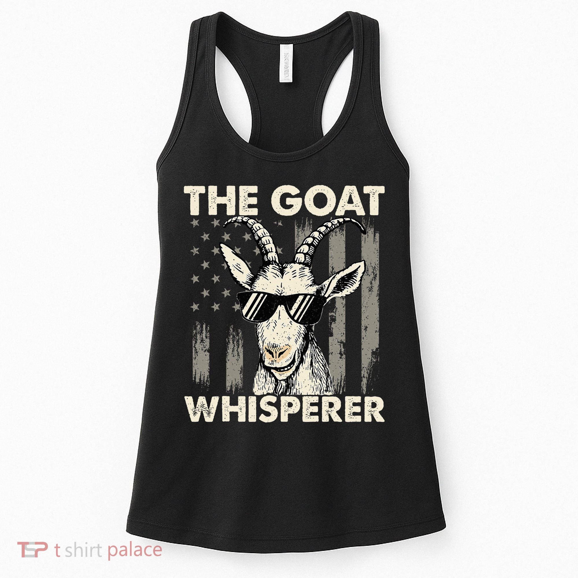The Goat Whisperer USA American Flag Farm Women's Tank Top