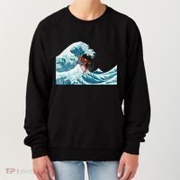 The Great Wave Off Kanagawa Samurai Surfing Cool Gift Japan Surf Gift Women's Sweatshirt thumb 0