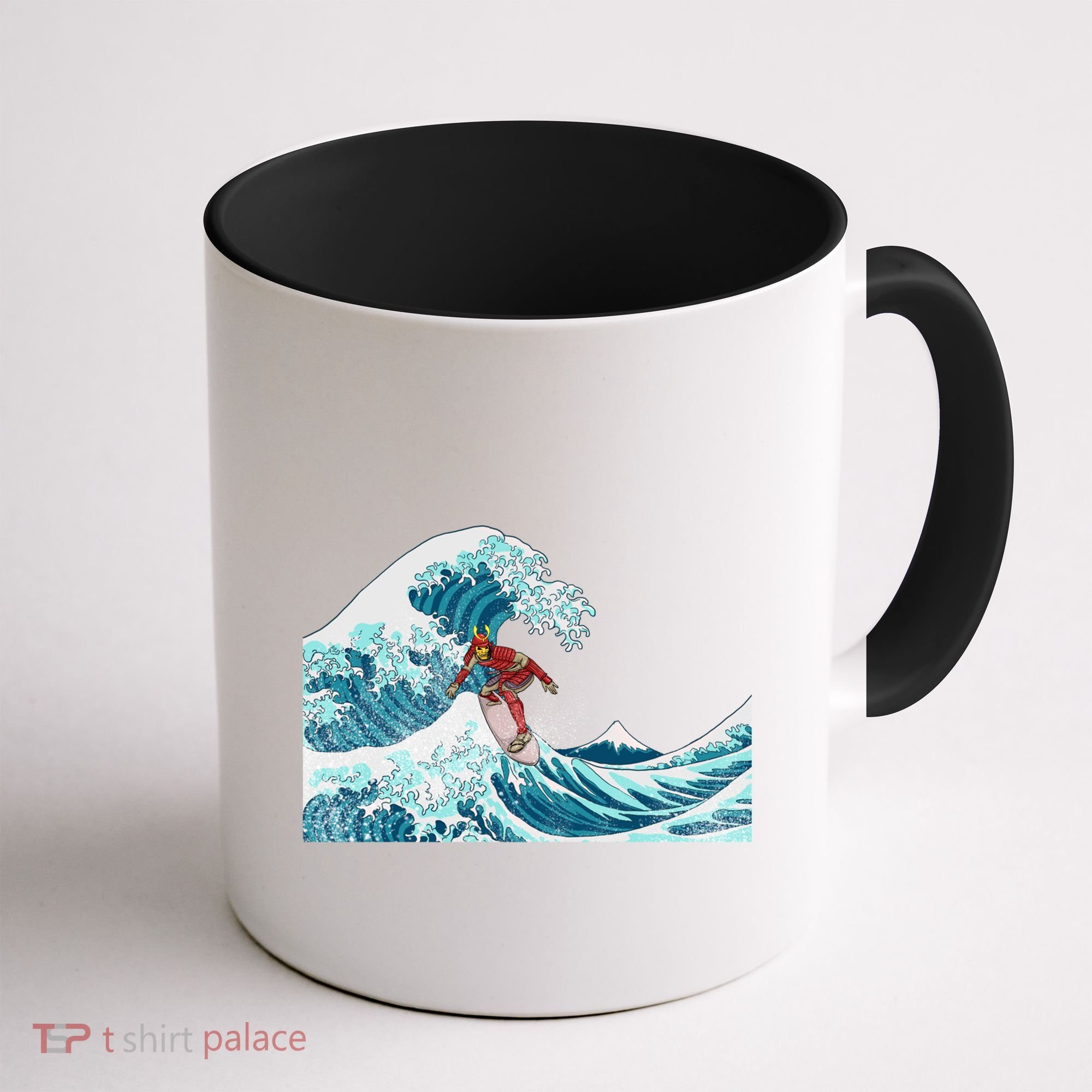 The Great Wave Off Kanagawa Samurai Surfing Cool Gift Japan Surf Gift Coffee Mug
