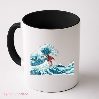 The Great Wave Off Kanagawa Samurai Surfing Cool Gift Japan Surf Gift Coffee Mug