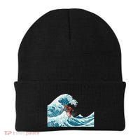 The Great Wave Off Kanagawa Samurai Surfing Cool Gift Japan Surf Gift Beanie thumb 0