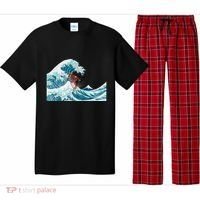 The Great Wave Off Kanagawa Samurai Surfing Cool Gift Japan Surf Gift Pajama Set thumb 0