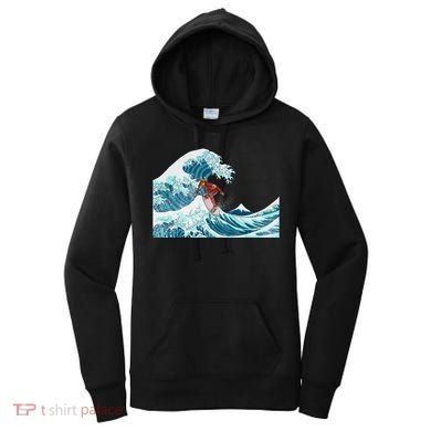 The Great Wave Off Kanagawa Samurai Surfing Cool Gift Japan Surf Gift Women's Hoodie