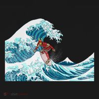 The Great Wave Off Kanagawa Samurai Surfing Cool Gift Japan Surf Gift Women's Hoodie thumb 2