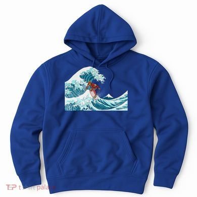 The Great Wave Off Kanagawa Samurai Surfing Cool Gift Japan Surf Gift Hoodie