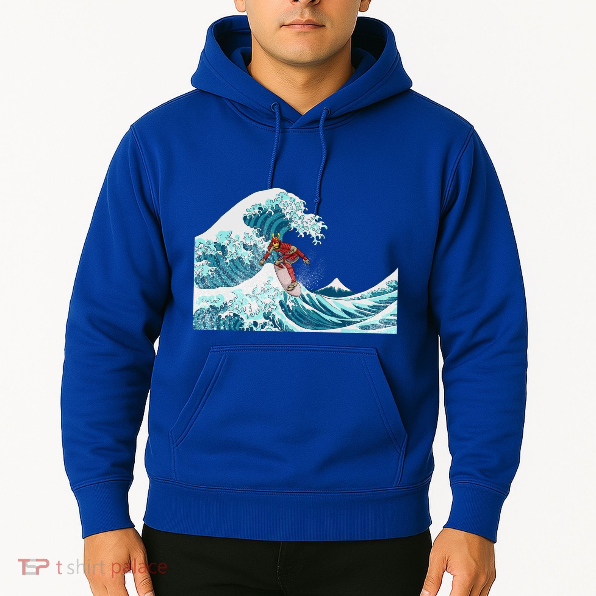 The Great Wave Off Kanagawa Samurai Surfing Cool Gift Japan Surf Gift Hoodie
