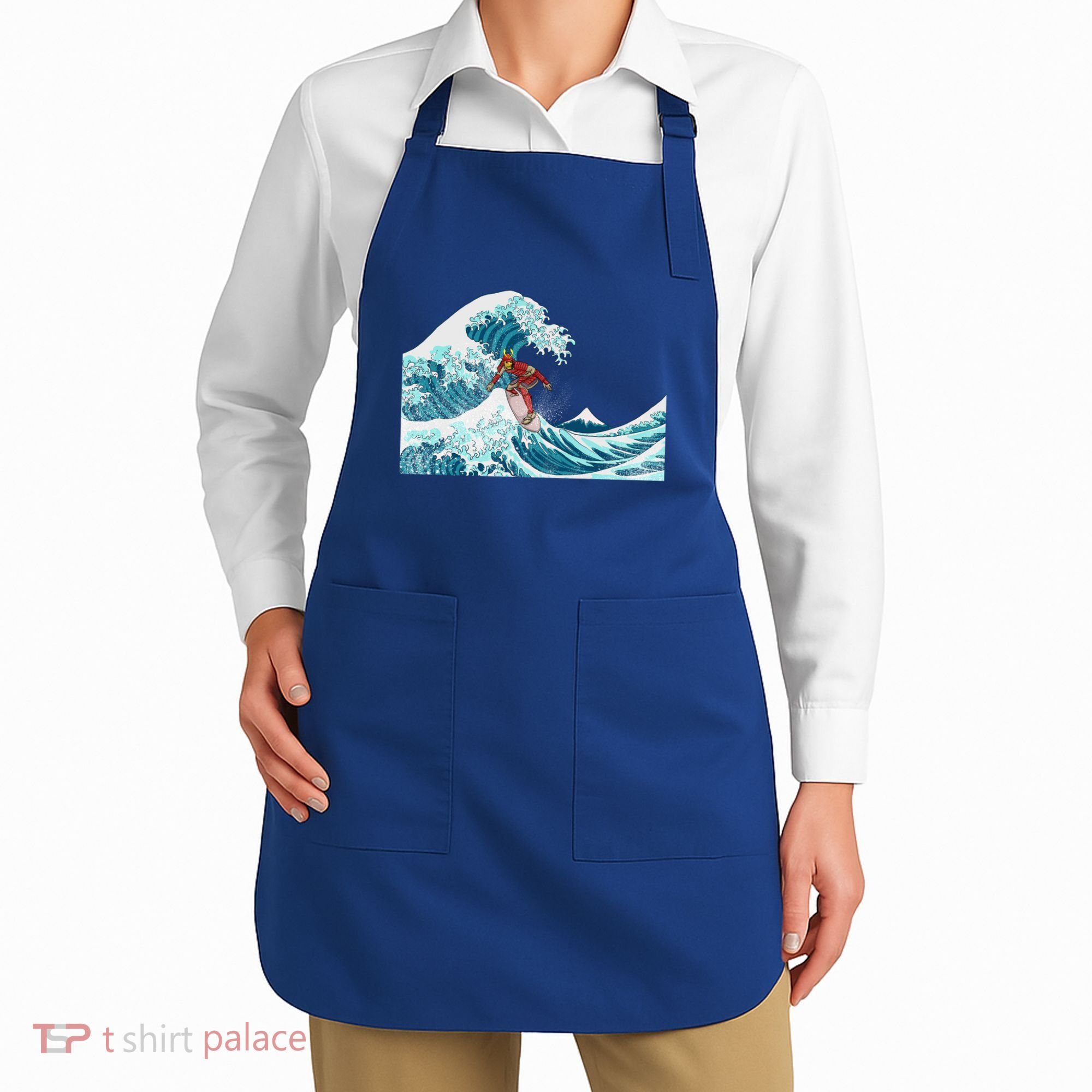The Great Wave Off Kanagawa Samurai Surfing Cool Gift Japan Surf Gift Apron