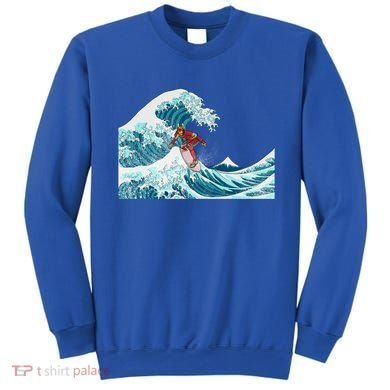 The Great Wave Off Kanagawa Samurai Surfing Cool Gift Japan Surf Gift Sweatshirt