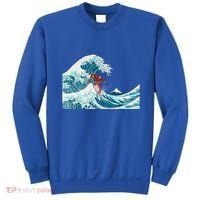 The Great Wave Off Kanagawa Samurai Surfing Cool Gift Japan Surf Gift Sweatshirt thumb 0